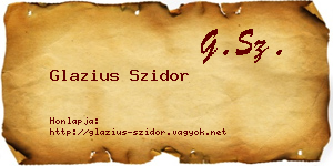 Glazius Szidor névjegykártya