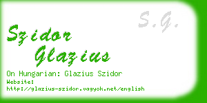szidor glazius business card